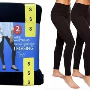 FELINA Wide Waistband Sueded Lightweigh Legging 2 PK